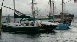 RUSHES: Tall ship in tight spot crashes in Rhode Island
