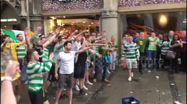 Celtic fans in the city centre of Munich ahead of #FCBCEL