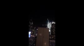 Russian rocket falling down in dubai sky