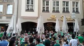 Celtic fans in the city centre of Munich ahead of #FCBCEL