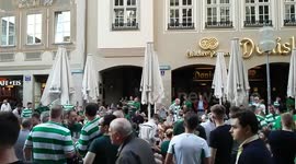 Celtic fans in the city centre of Munich ahead of #FCBCEL