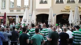 Celtic fans in the city centre of Munich ahead of #FCBCEL