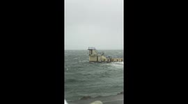 Risky behaviour at Blackrock galway as storm Ophelia draws closer