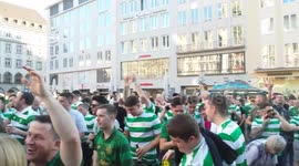 Boy leads Celtic chants in Munich ahead of Champions League game