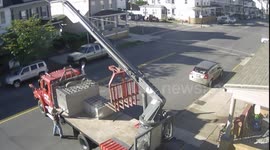 Unloading between homes high angle