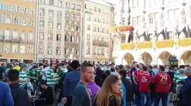 Celtic fans in Munich hours before the match