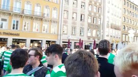 Celtic fans in Munich hours before the match