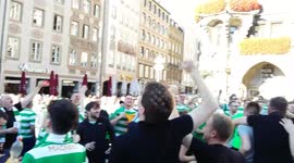 Celtic fans in Munich hours before the match