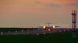 Flybe plane lands in crosswinds during Storm Ophelia