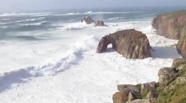 Hurricane Ophelia at Lands End,Cornwall