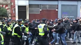 Roma fans clash with police before Chelsea match