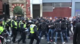 Roma fans clash with police before Chelsea match