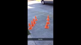 Teaching a toddler new skills on his balance bike