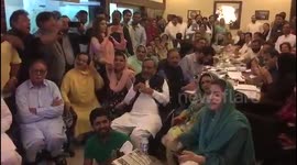 Maryam Nawaz along with Ministers and Governor Sindh at 180H Model Town during  NA 120 ByElection Results