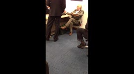 Old British Gentleman in Dubai Int'l Airport security office