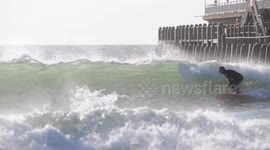 UK surfers make the most of swell from Storm Brian