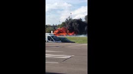 A burning truck