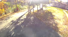 Guy in truck hits pole hard