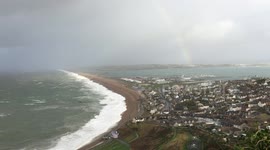 Storm Brian At Chesil Beach