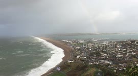 Storm Brian rolls into Chesil Beach