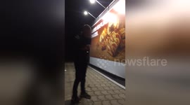 Newsflare Edit - Student hit the glass on his head..