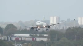 Terrifying crosswind landings at Birmingham Airport as Storm Brian hits the region