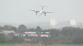 Storm Brian: Terrifying crosswinds sway planes landing at Birmingham Airport