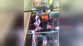 Newsflare Edit - Guatemala. Small typical village. Vistas de típico pueblito guatemalteco visto desde el microbus de Lanquín a Flores. 2014