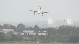Scary! Planes struggle to land at Birmingham Airport during Storm Brian