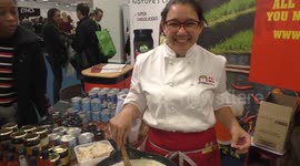 Emma Lim  is a chef from Wing Yip Supermarket demo Thai Green Jackfruit Curry at VegfestUK London, UK