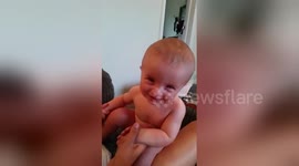 Newsflare Edit - Baby laughing at anything daddy says! Cutest baby