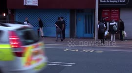 Drunken kick narrowly misses persons head