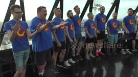 London Gay Mens Chorus preforms at the Gherkin Challenge