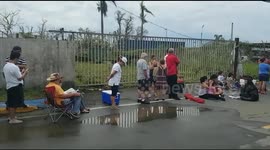Post maria hurricane .Line to buy ice at Puerto Rico. Yes, People are waiting hours doing this