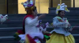 Llamerada World Encounter an indigenous day celebration in 35 cities around the world of Bolivian dancers