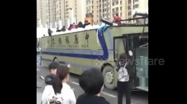 Four injured after bus roof ripped off by height restriction barriers