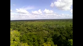 México. Valladolid. Ek Balam. Jungle views from pyramid. Vistas 360º de la selva desde pirámide principal sin narrar. 2014