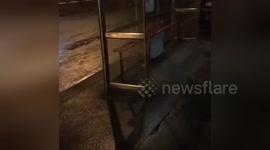 Newsflare Edit - Irish guy jumps through bus shelter.