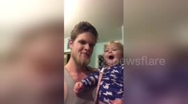 Baby's beatbox is almost as good as dad's