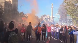Cortège supporters OM avant OMPSG