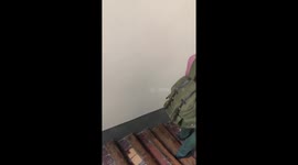 Walking down stairs of our Paris apartment