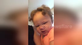 Newsflare Edit - Lennon makes hilarious faces with his momma