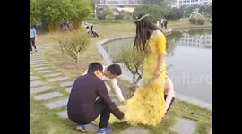University students use 2,000 leaves to make evening dress