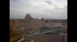 Iran. Mud city. brown buildings. lookout. roof. views. Irán. Yazd. Vistas de la ciudad