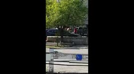 a fight near portage place in winnipeg, july 2017.