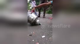 Newsflare Edit - Teens’ Diwali prank goes wrong as metal vessel launches like a rocket