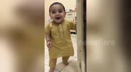 Newsflare Edit - Cute baby trying to stand for the first time!