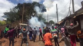 Protesters hurl stones as police fire tear gas in Kenya election