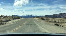 driving through Anza Borrego State Park in California