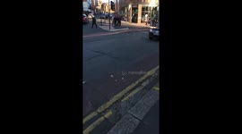 Possible gas explosion Glossop road this morning about 8. 45. People weirdly still walking right past. https://t.co/pQGy6qgQ6Q